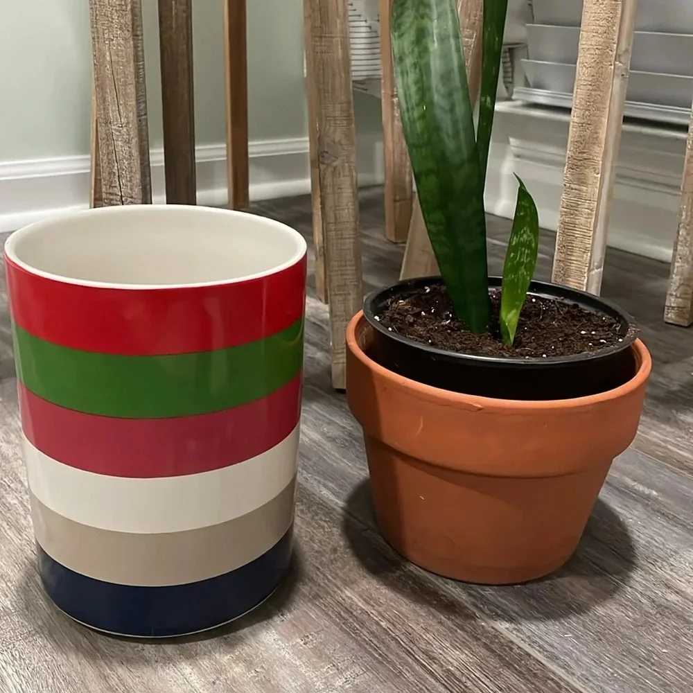 Kate Spade x Lenox Colorblock Stripe Preppy Kitchen Utensil Holder Ceramic